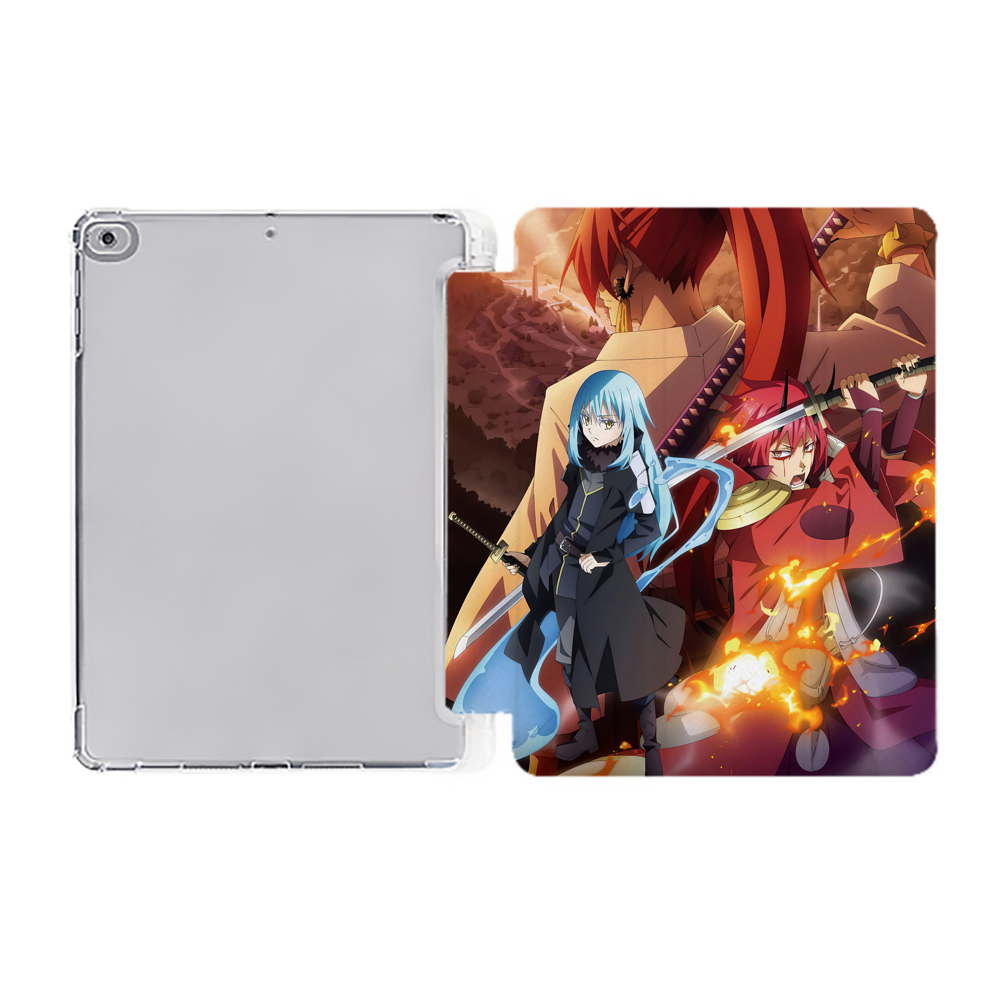 （画像用） 転スラ Regarding Reincarnated to Slime IPad ケース ペン収納付き 三つ折りスタンド PUレザー×シリコン 対応機種9.5/10.5/10.9インチ